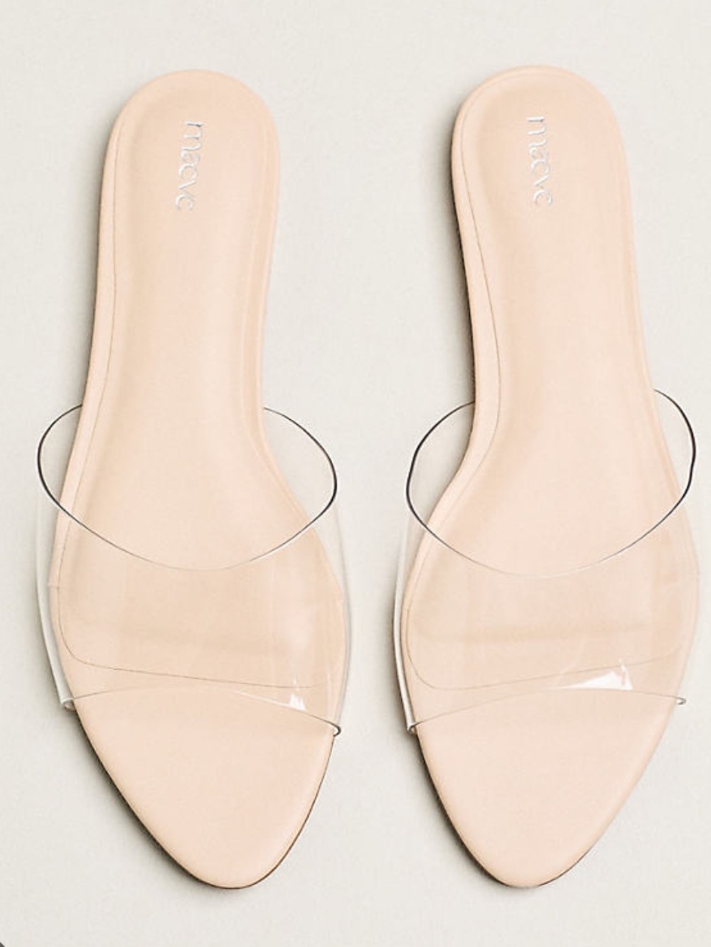 Maeve clear pointed toe clear vinyl flats NEW